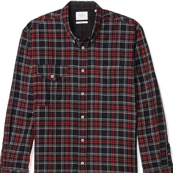 Billy Reid Other - BILLY REID Utility Shirt Plaid Size Small Red Black Gray Size Small
